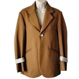 NWT Maison Amala Japan Blazer Single Button Beige Camel